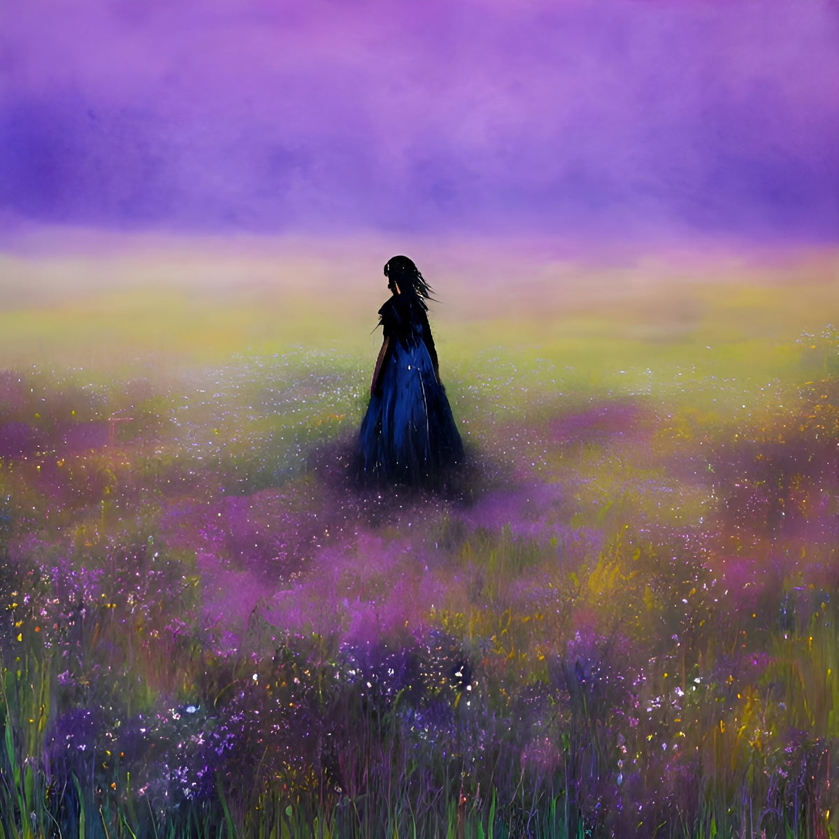 Midnight Reverie in a Wildflower Haze
