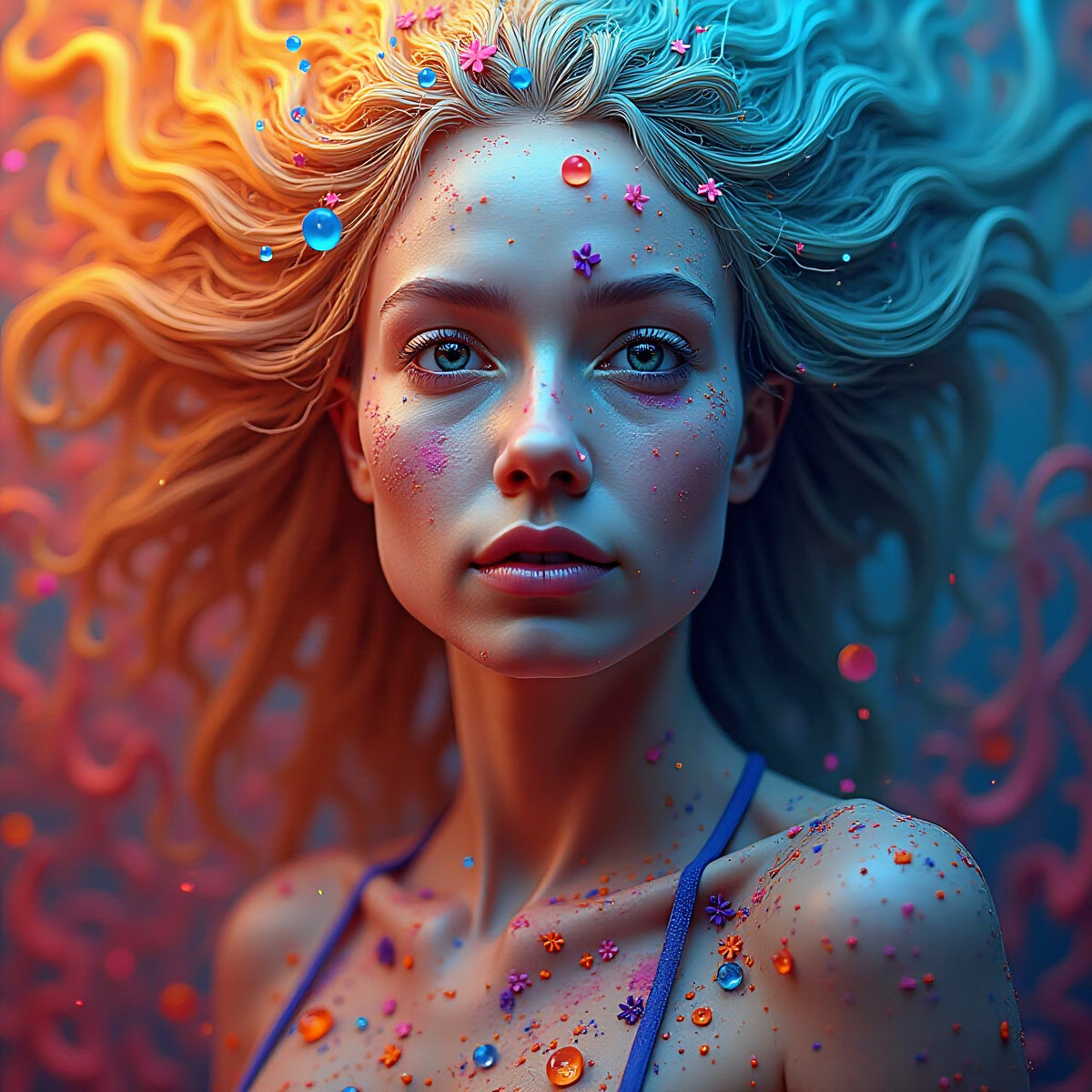 Ethereal Neon Dreams: A Portrait of Lumina