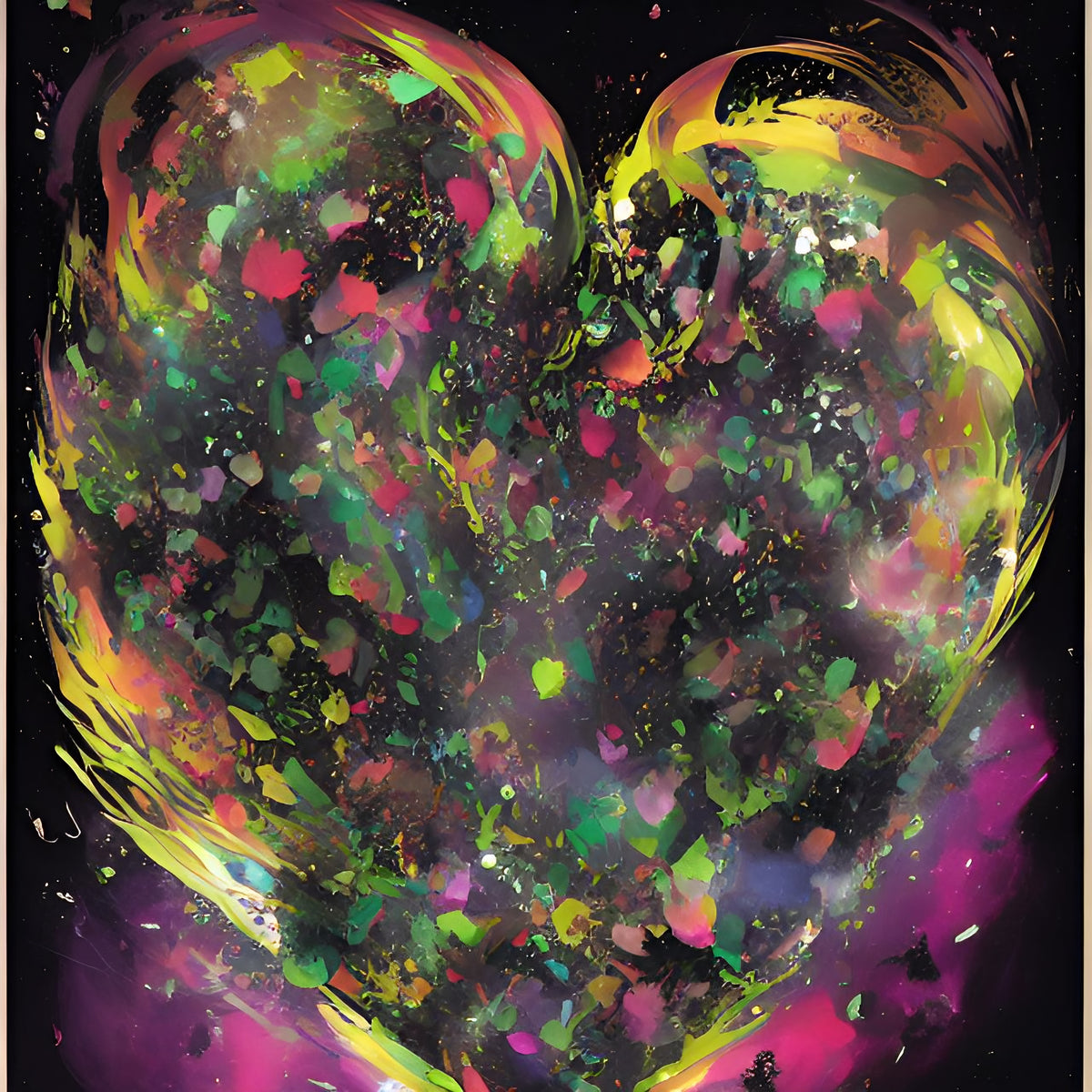 Vibrant Heart Explosion