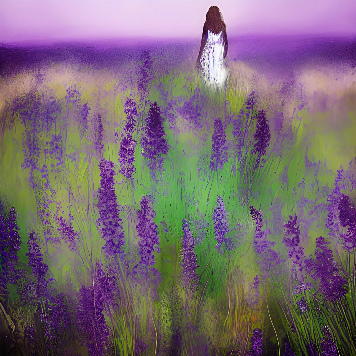 Whispers of Solitude in the Lavender Veil