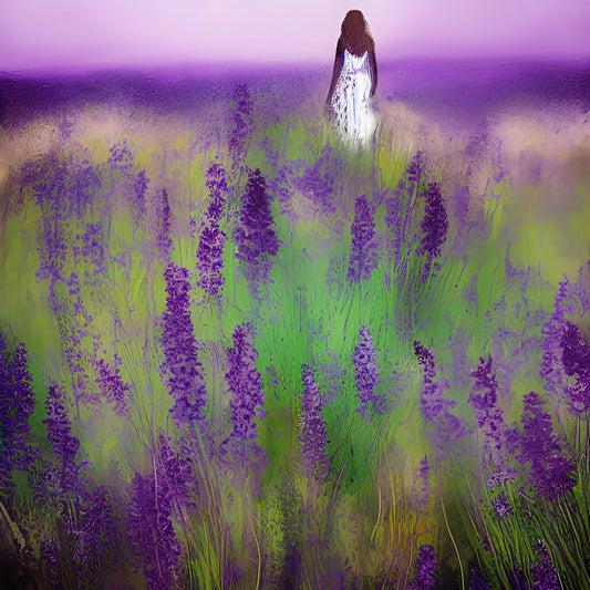 Whispers of Solitude in the Lavender Veil