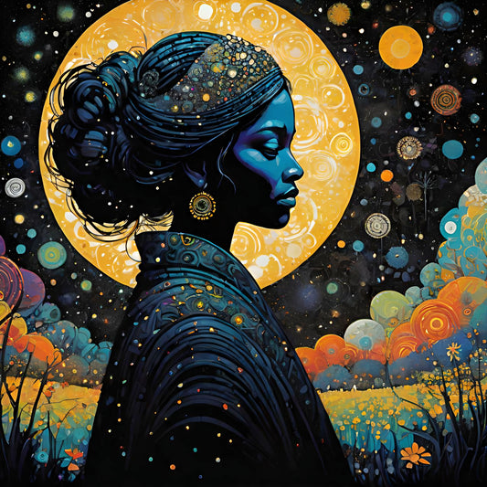 Blue and Gold African Queen
